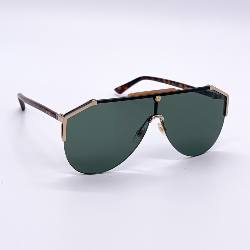 NEW GUCCI GG0584S 002 UNISEX SHIELD SUNGLASSES GUCCI GG0584S GREEN - Picture 7 of 11